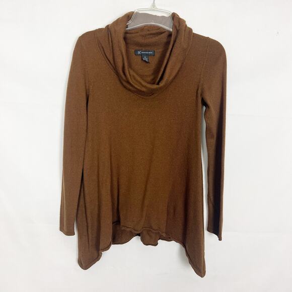 International Concepts Cashmere Wool Blend Cowl Neck Brown Pullover Sweater XS - Picture 1 of 8